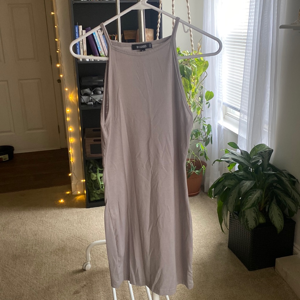 Missguided Gray Basic Mini Dress